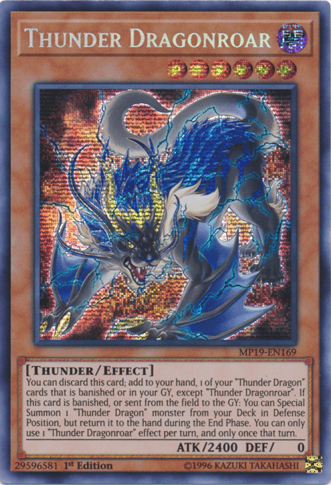 Thunder Dragonroar [MP19-EN169] Prismatic Secret Rare - Josh's Cards