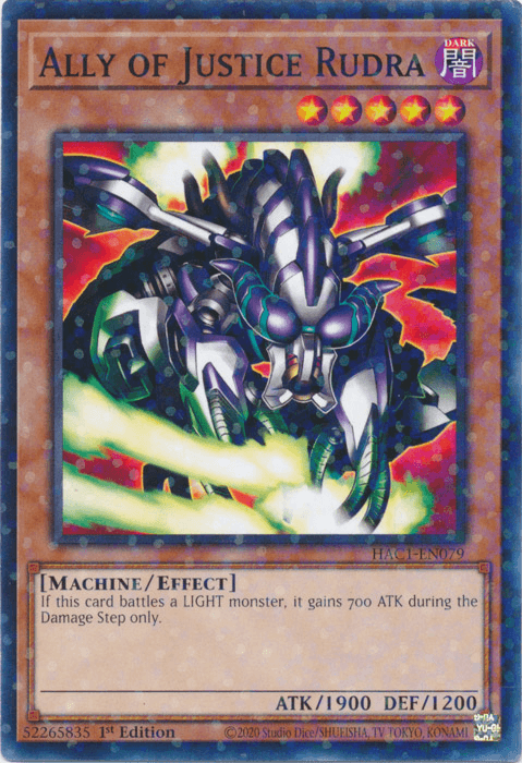 Ally of Justice Rudra (Duel Terminal) [HAC1-EN079] Common - Josh's Cards