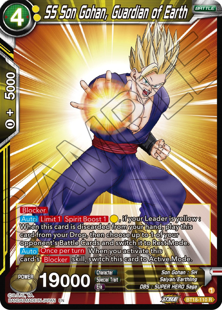 SS Son Gohan, Guardian of Earth (BT18-110) [Dawn of the Z-Legends] Parallel Foil