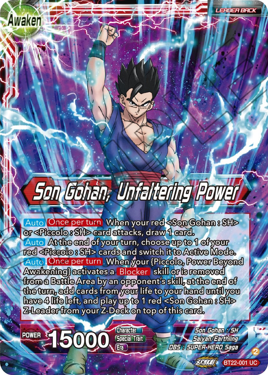 Son Gohan // Son Gohan, Unfaltering Power (BT22-001) [Critical Blow] Parallel Foil