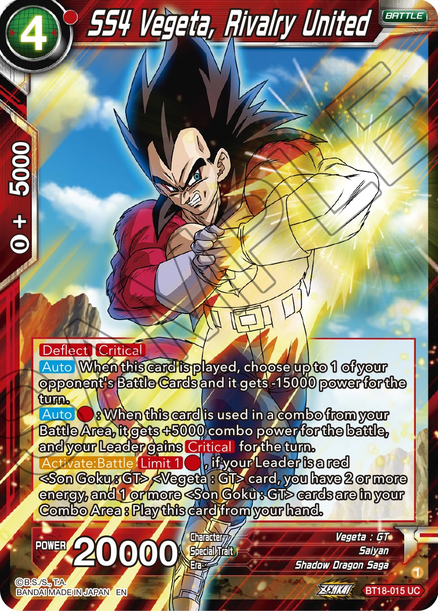 SS4 Vegeta, Rivalry United (BT18-015) [Dawn of the Z-Legends] Parallel Foil