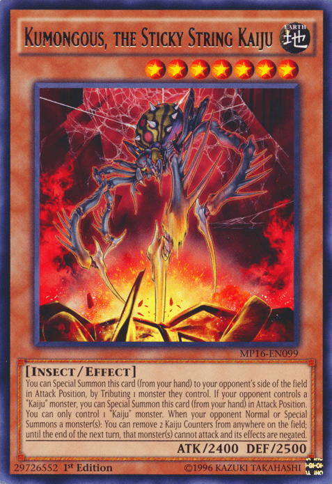 Kumongous, the Sticky String Kaiju [MP16-EN099] Rare - Josh's Cards