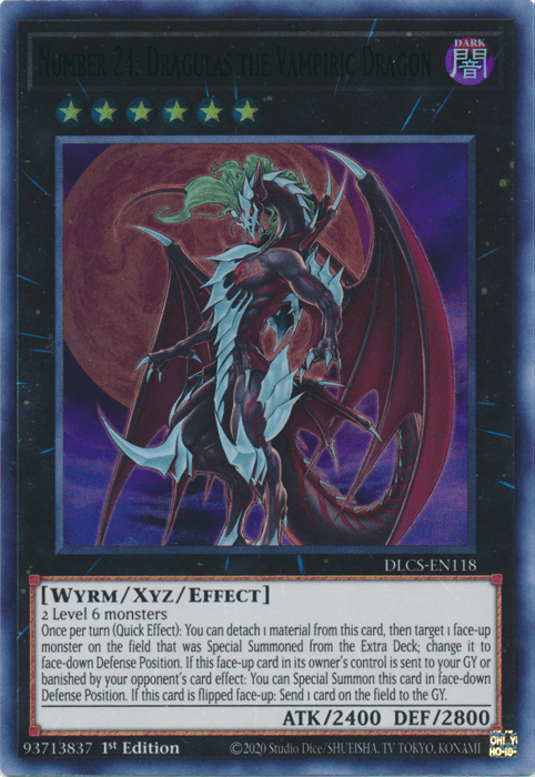 Number 24: Dragulas the Vampiric Dragon (Green) [DLCS-EN118] Ultra Rare - Josh's Cards