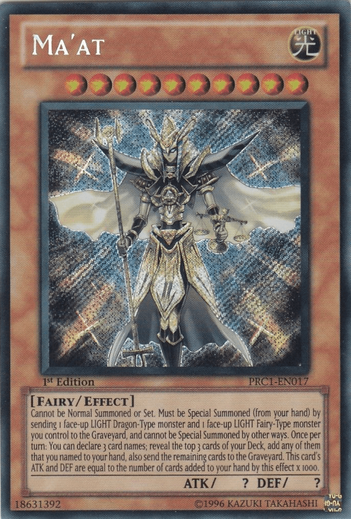 Ma'at [PRC1-EN017] Secret Rare - Josh's Cards