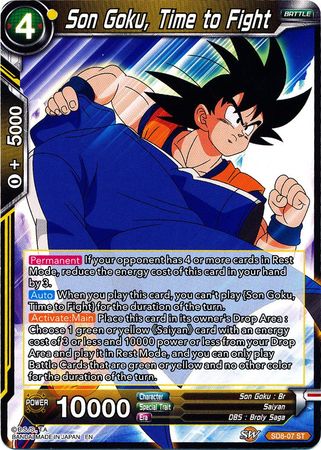 Son Goku, Time to Fight (Starter Deck - Rising Broly) (SD8-07) [Destroyer Kings] Parallel Foil