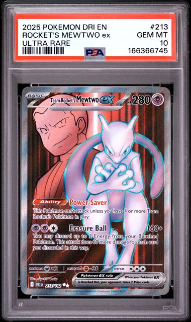 Team Rocket's Mewtwo ex Destined Rivals 213/182 PSA 10