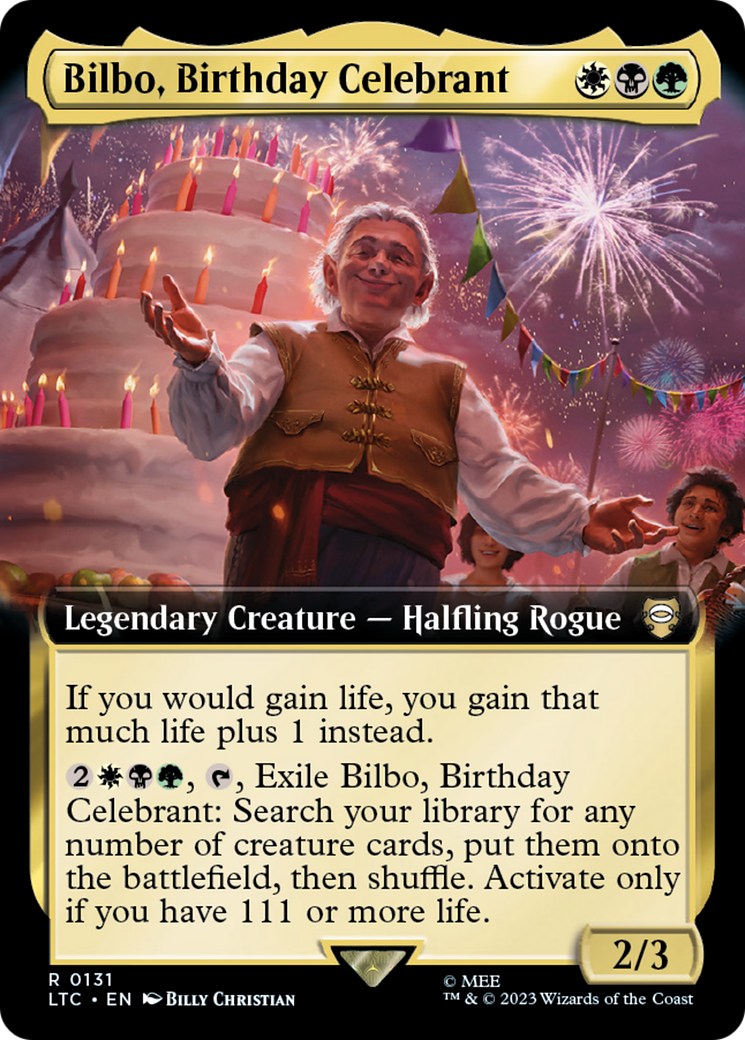Bilbo, Birthday Celebrant (LTC-131) - Tales of Middle-earth Commander: (Extended Art)