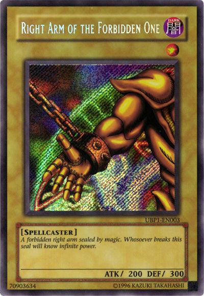 Right Arm of the Forbidden One [UBP1-EN003] Secret Rare - Josh's Cards