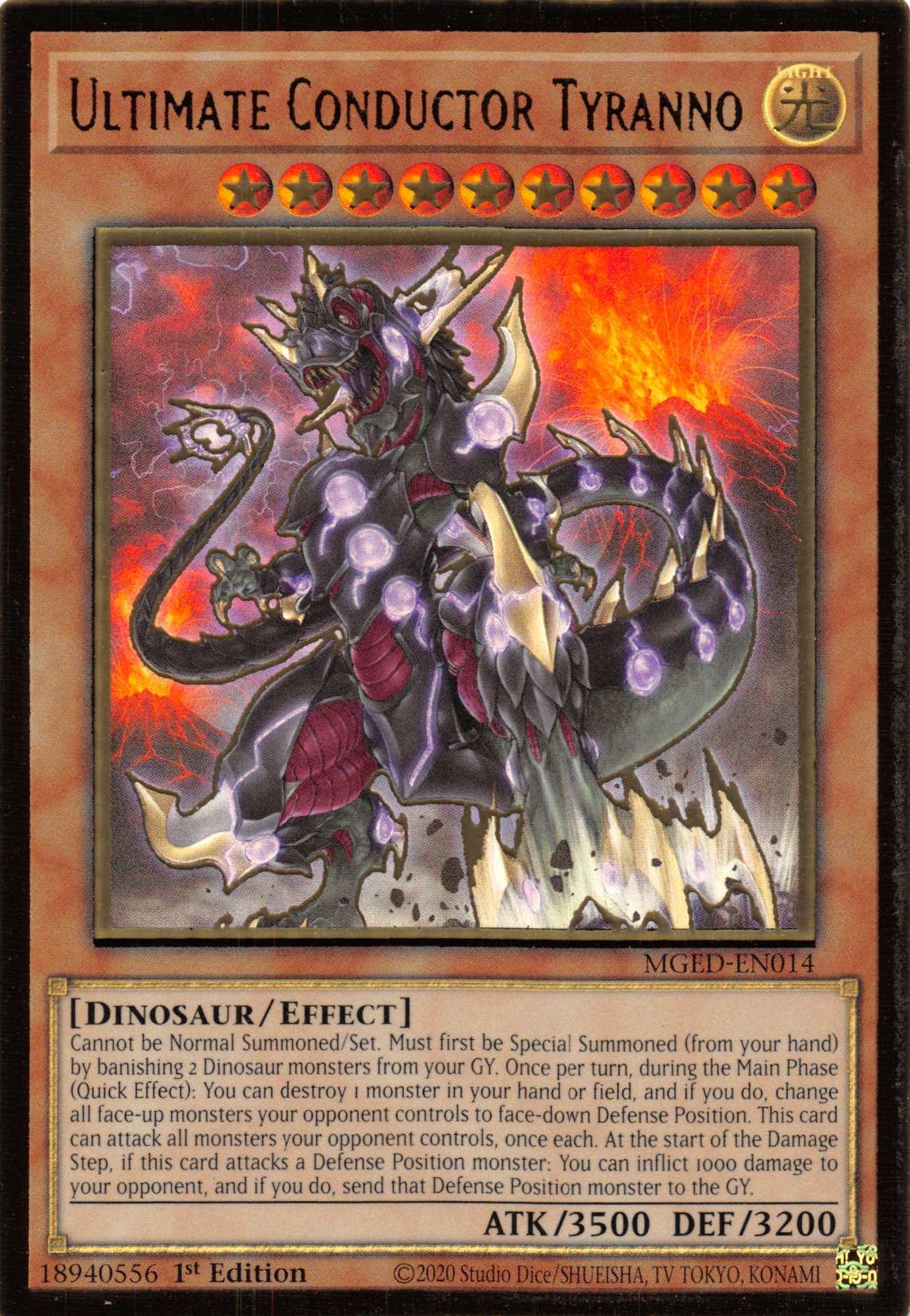 Ultimate Conductor Tyranno [MGED-EN014] Gold Rare - Josh's Cards
