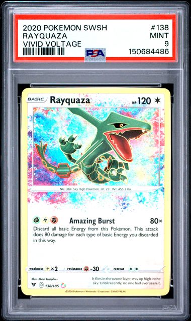 Rayquaza Amazing Rare Vivid Voltage 138/185 PSA 9