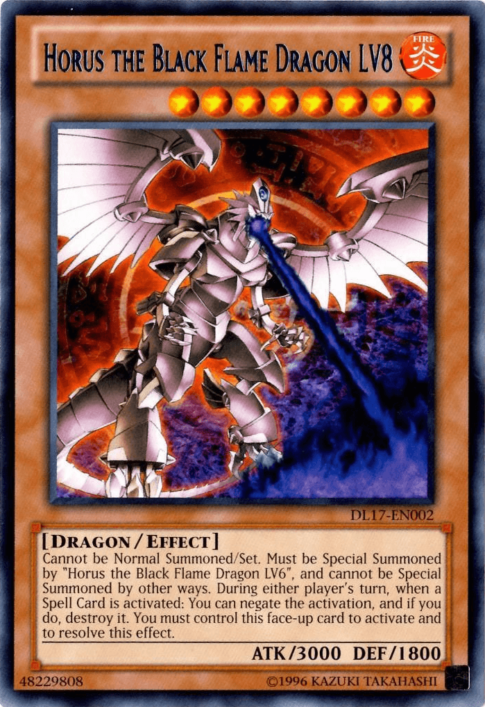 Horus the Black Flame Dragon LV8 (Blue) [DL17-EN002] Rare - Josh's Cards
