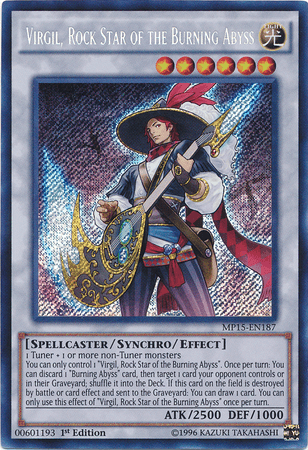 Virgil, Rock Star of the Burning Abyss [MP15-EN187] Secret Rare - Josh's Cards