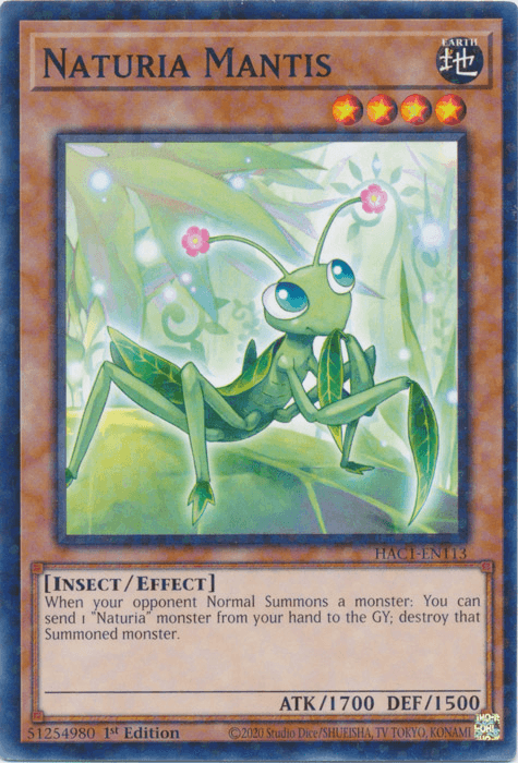 Naturia Mantis (Duel Terminal) [HAC1-EN113] Common - Josh's Cards