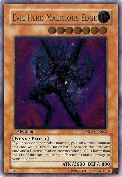 Evil Hero Malicious Edge [GLAS-EN003] Ultimate Rare - Josh's Cards