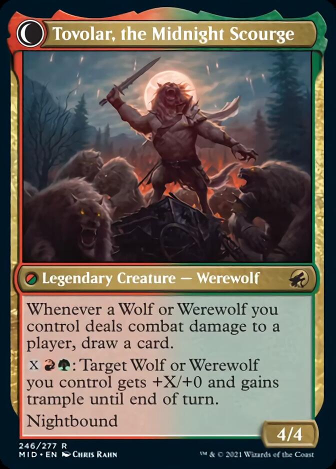 Tovolar, Dire Overlord // Tovolar, the Midnight Scourge (MID-246) - Innistrad: Midnight Hunt: (Double Faced Transform) Foil