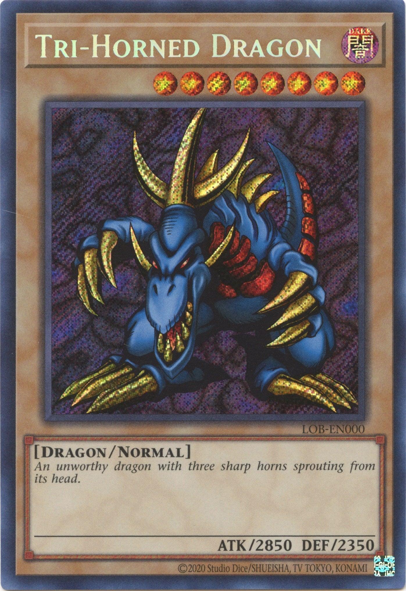 Tri-Horned Dragon (25th Anniversary) [LOB-EN000] Secret Rare - Josh's Cards