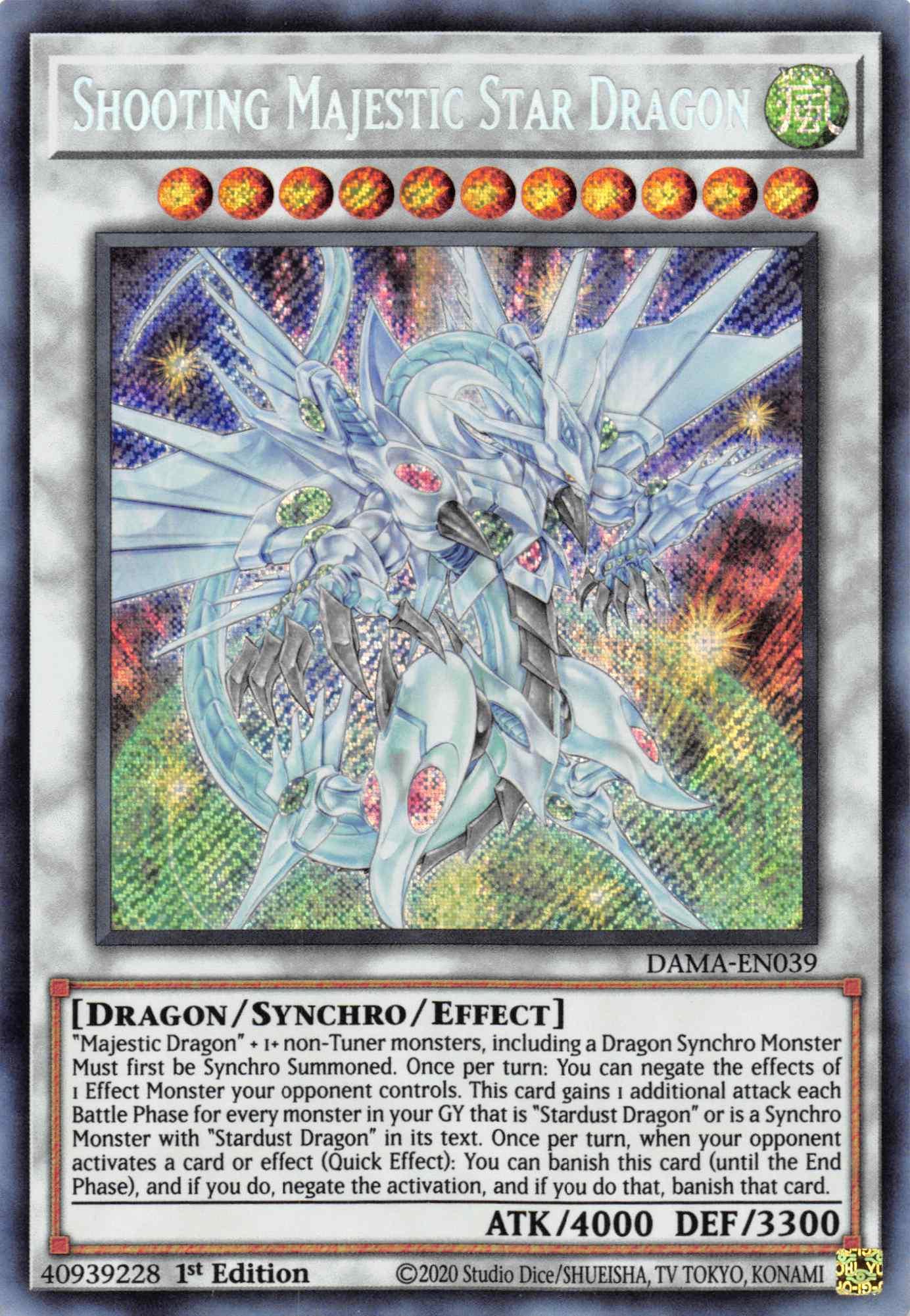 Shooting Majestic Star Dragon [DAMA-EN039] Secret Rare - Josh's Cards