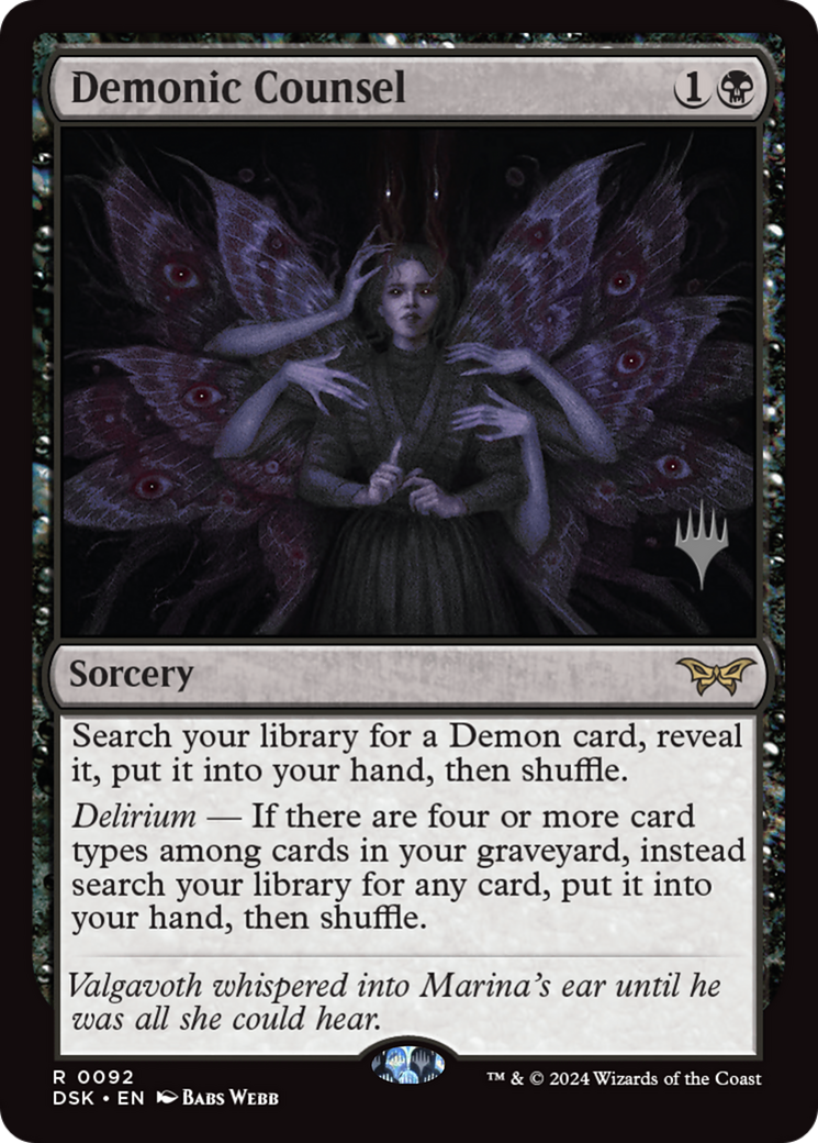 Demonic Counsel (PPDSK-092) - Duskmourn: House of Horror Promos Foil