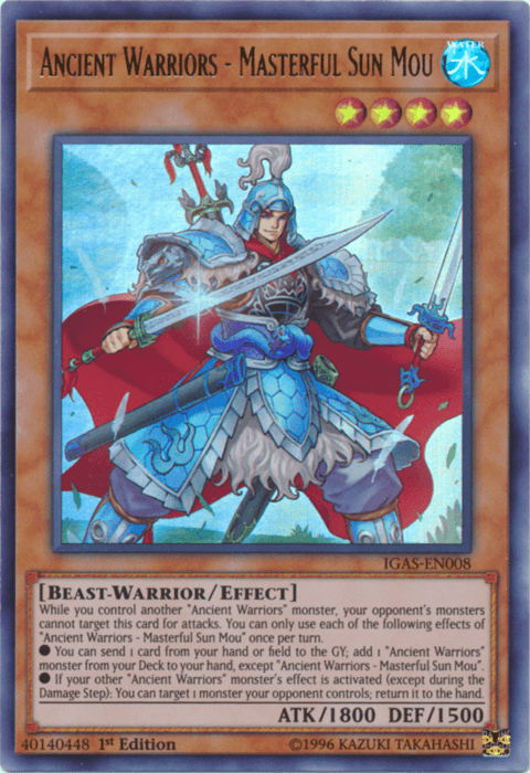 Ancient Warriors - Masterful Sun Mou [IGAS-EN008] Ultra Rare - Josh's Cards