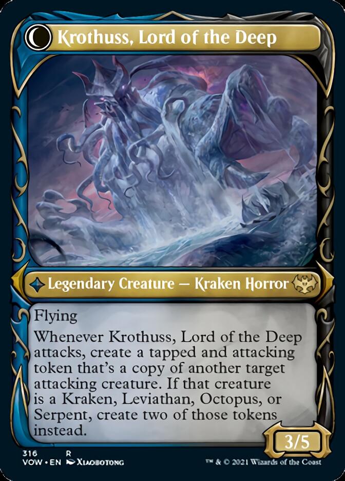 Runo Stromkirk // Krothuss, Lord of the Deep (VOW-316) - Innistrad: Crimson Vow: (Showcase, Double Faced Transform) Foil