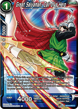 Great Saiyaman, Call of a Hero (BT14-040) [Cross Spirits] Parallel Foil