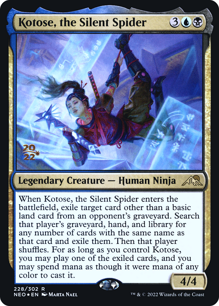 Kotose, the Silent Spider (PRE-228S) - Kamigawa: Neon Dynasty Promos Foil