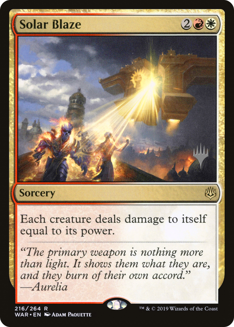 Solar Blaze (PPELD-216P) - War of the Spark Promos Foil