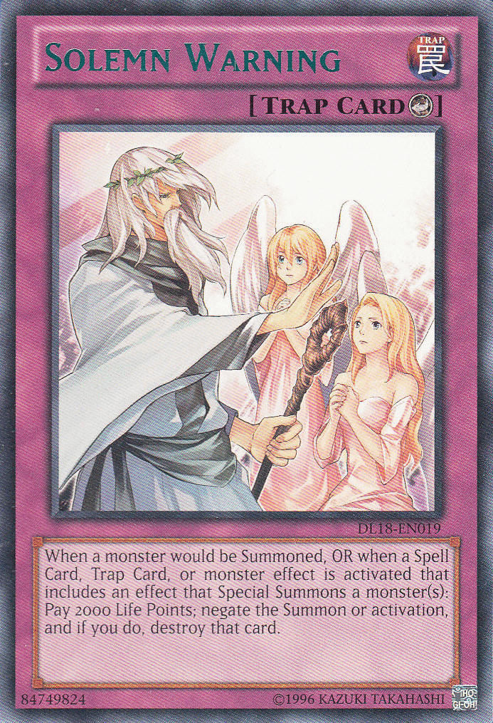 Solemn Warning (Green) [DL18-EN019] Rare - Josh's Cards