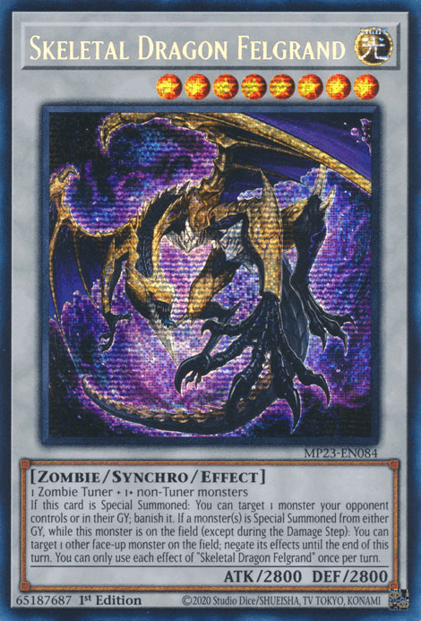 Skeletal Dragon Felgrand [MP23-EN084] Prismatic Secret Rare - Josh's Cards