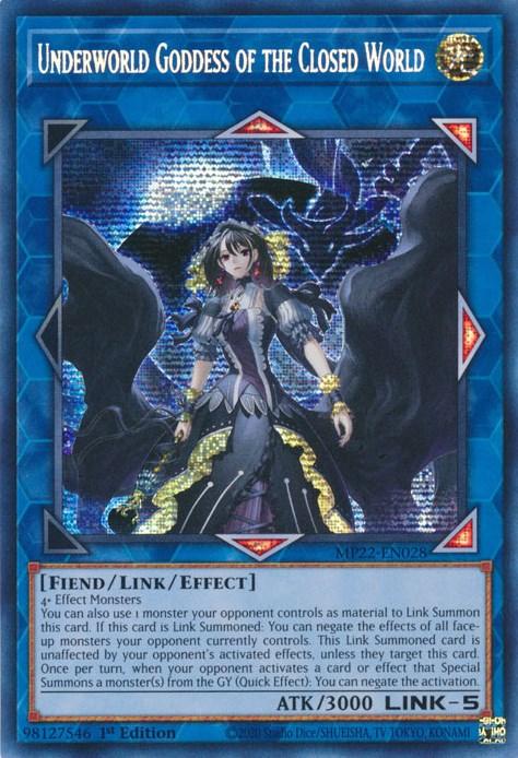 Underworld Goddess of the Closed World [MP22-EN028] Prismatic Secret Rare - Josh's Cards
