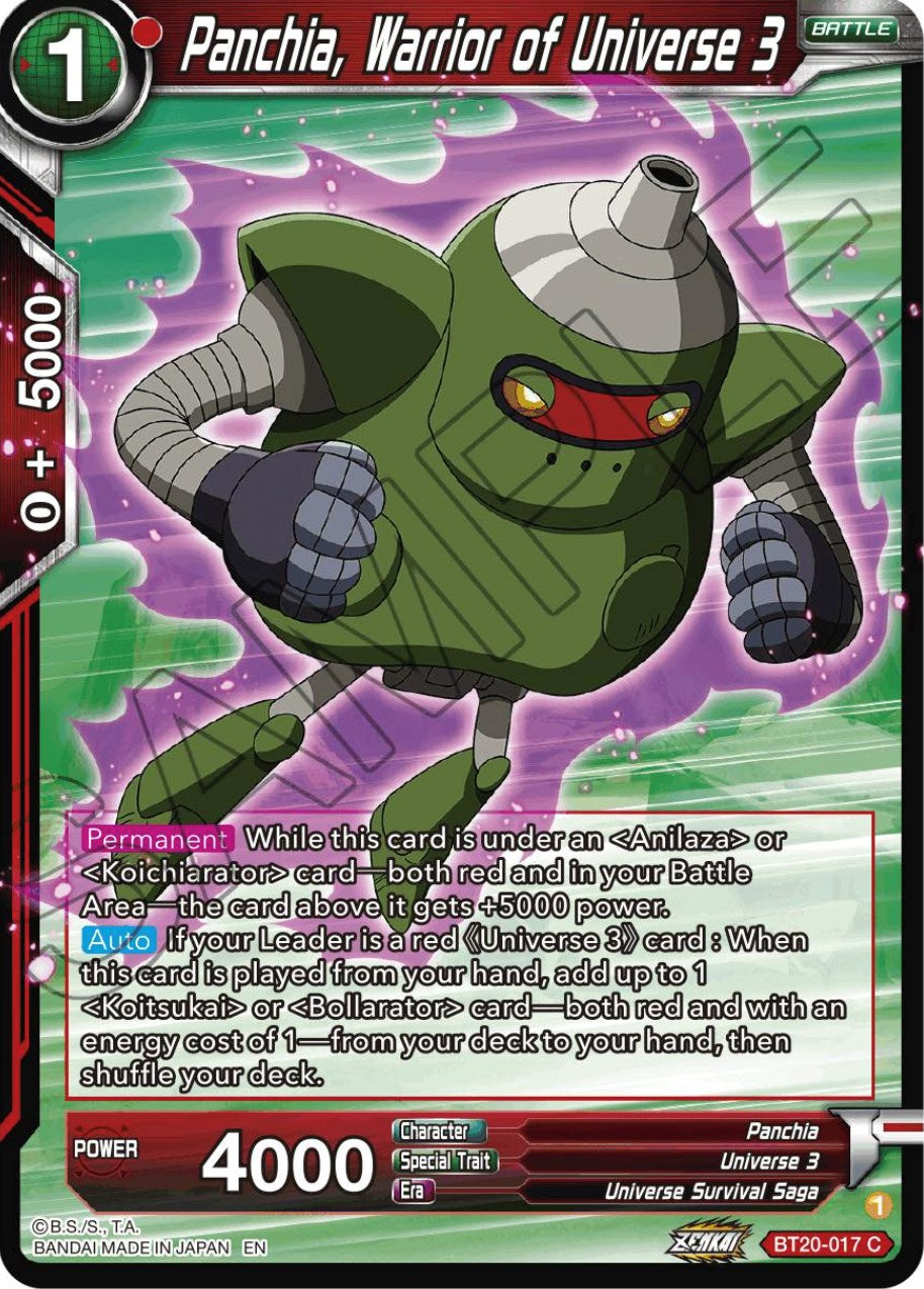Panchia, Warrior of Universe 3 (BT20-017) [Power Absorbed] Parallel Foil