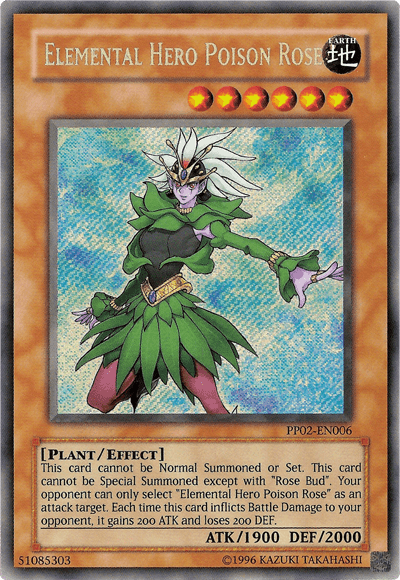 Elemental Hero Poison Rose [PP02-EN006] Secret Rare - Josh's Cards