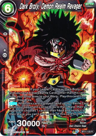 Dark Broly, Demon Realm Ravager (BT11-133) [Vermilion Bloodline 2nd Edition] Parallel Foil