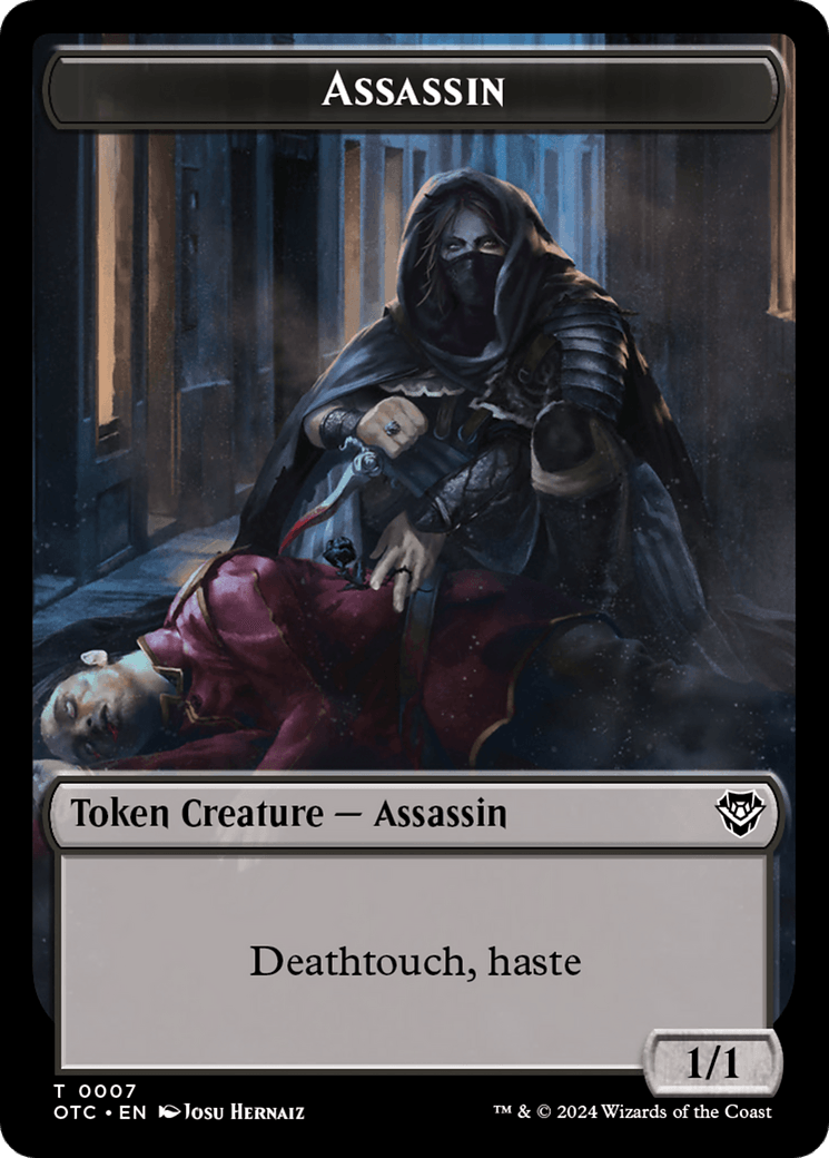 Assassin // Food Double-Sided Token [Outlaws of Thunder Junction Commander Tokens] - Josh's Cards