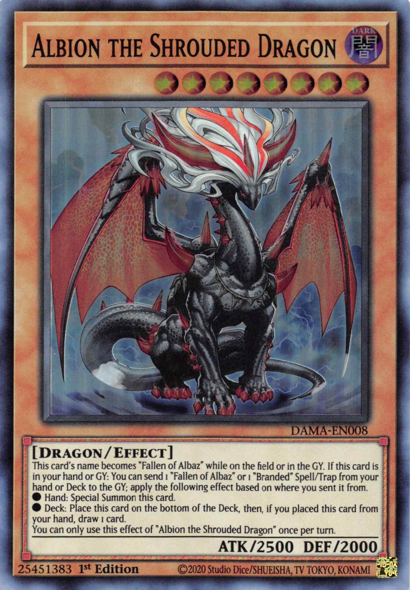Albion the Shrouded Dragon [DAMA-EN008] Super Rare - Josh's Cards