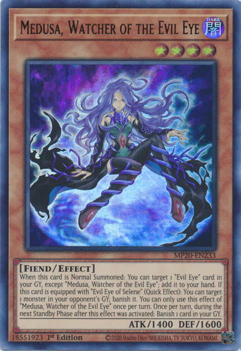 Medusa, Watcher of the Evil Eye [MP20-EN233] Ultra Rare - Josh's Cards