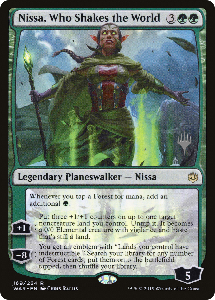Nissa, Who Shakes the World (PPELD-169P) - War of the Spark Promos