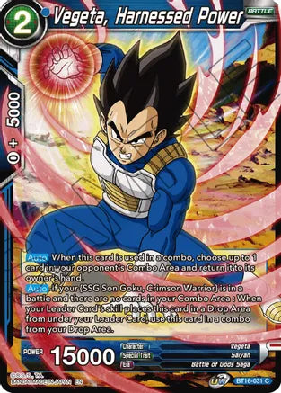 Vegeta, Harnessed Power (BT16-031) [Realm of the Gods] Parallel Foil