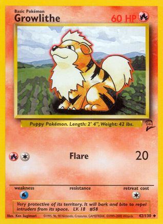 Growlithe 042/130 - Base Set 2