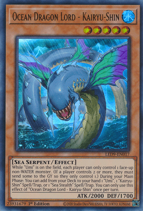 Ocean Dragon Lord - Kairyu-Shin [LED9-EN017] Ultra Rare - Josh's Cards