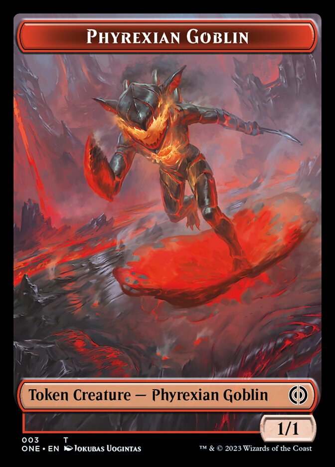 Phyrexian Mite (011) // Phyrexian Goblin Double-Sided Token [Phyrexia: All Will Be One Tokens] Foil