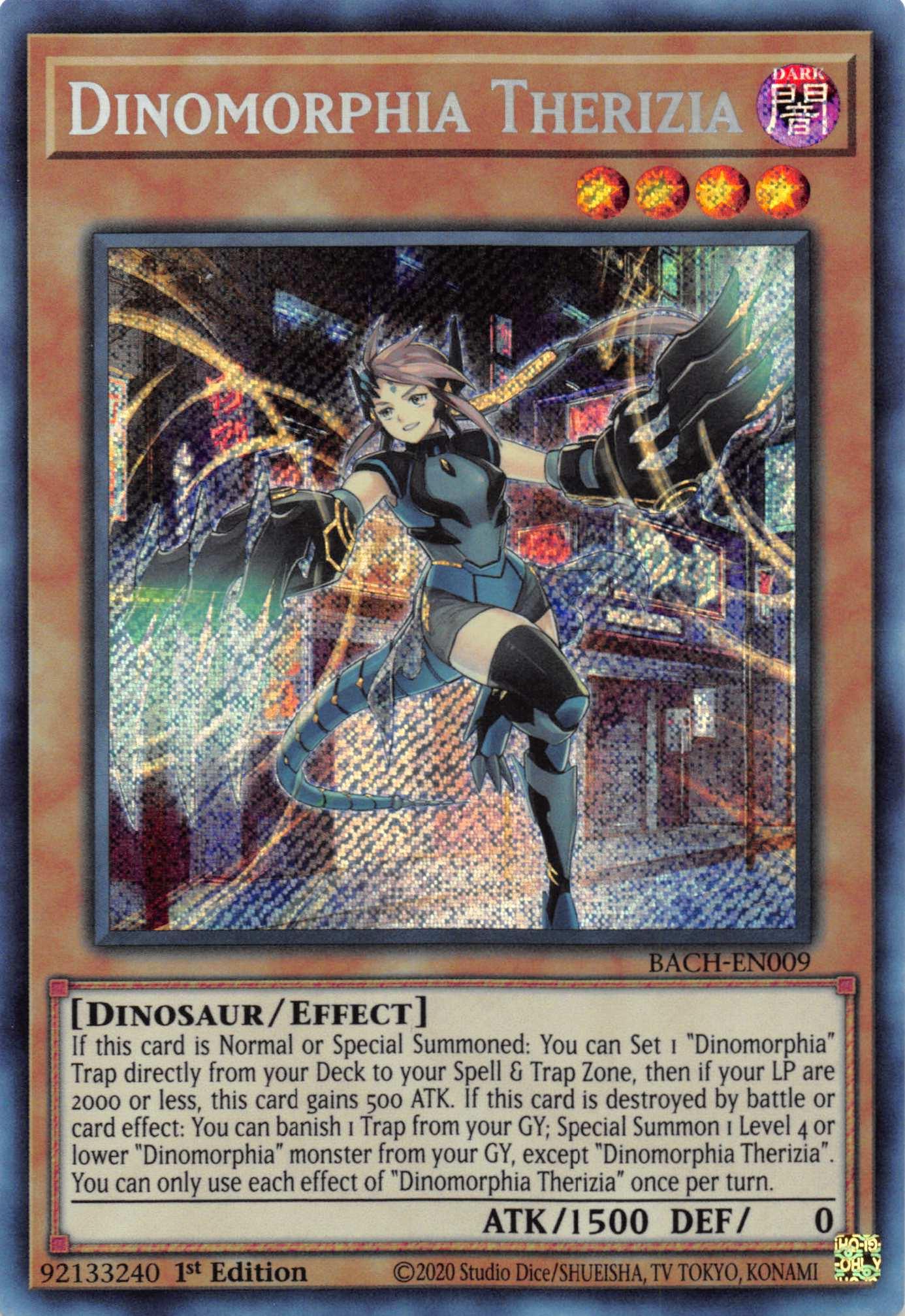 Dinomorphia Therizia [BACH-EN009] Secret Rare - Josh's Cards