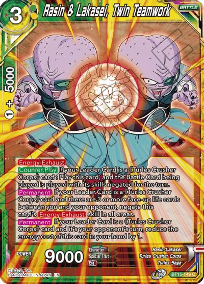 Rasin & Lakasei, Twin Teamwork (BT15-149) [Saiyan Showdown] Parallel Foil