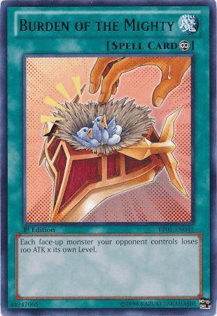 Burden of the Mighty [BP01-EN045] Rare - Josh's Cards