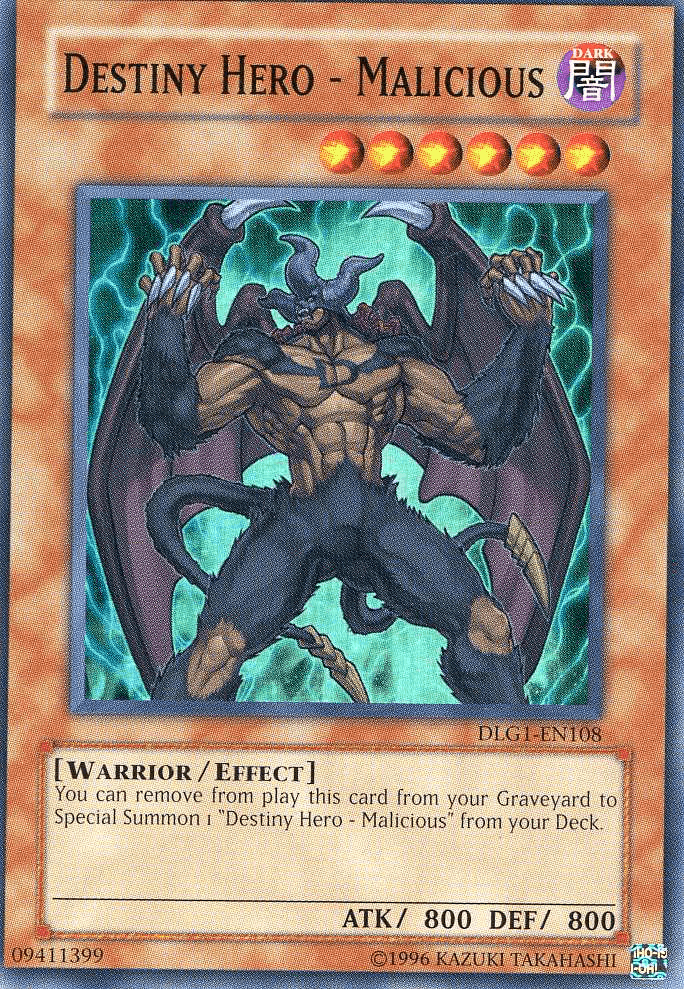 Destiny HERO - Malicious [DLG1-EN108] Super Rare - Josh's Cards