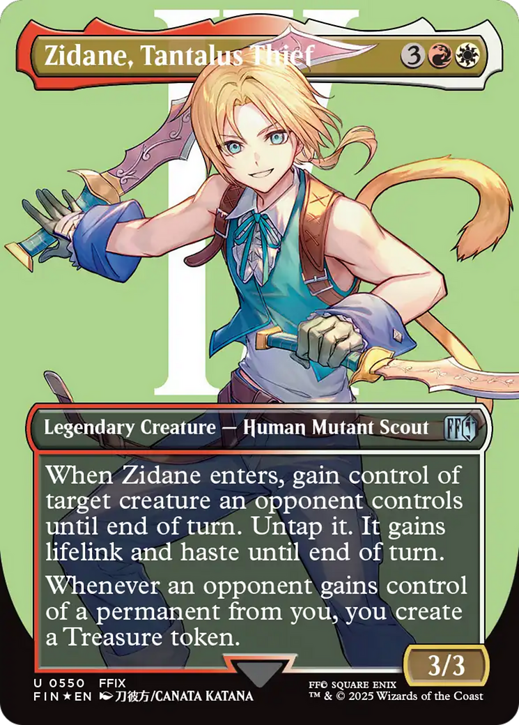 Zidane, Tantalus Thief (FIN-550) - FINAL FANTASY (Borderless) Foil