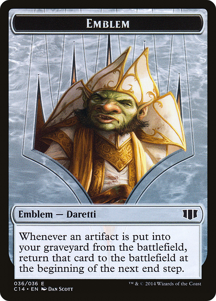 Daretti, Scrap Savant Emblem (C14-036) - Commander 2014 Tokens