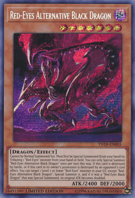 Red-Eyes Alternative Black Dragon [TN19-EN005] Prismatic Secret Rare - Josh's Cards