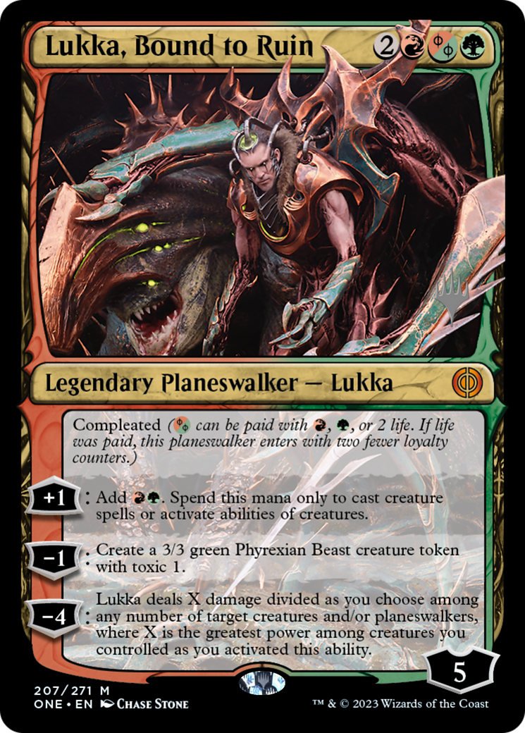 Lukka, Bound to Ruin (PPONE-207) - Phyrexia: All Will Be One Promos