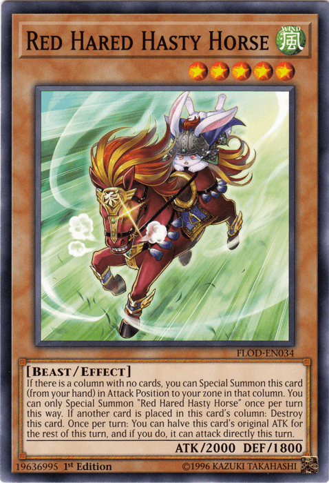 Red Hared Hasty Horse [FLOD-EN034] Short Print - Josh's Cards